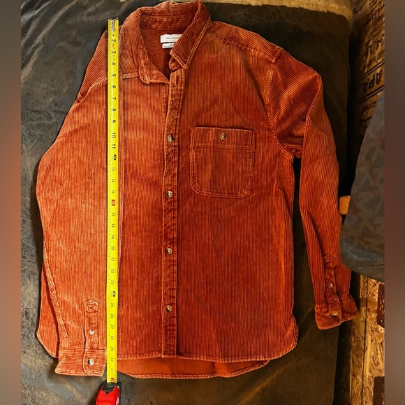 Urban Outfitters Men's Shacket Corduroy Shirt Orange Sz M Cabincore Camping Wear - Picture 8 of 8